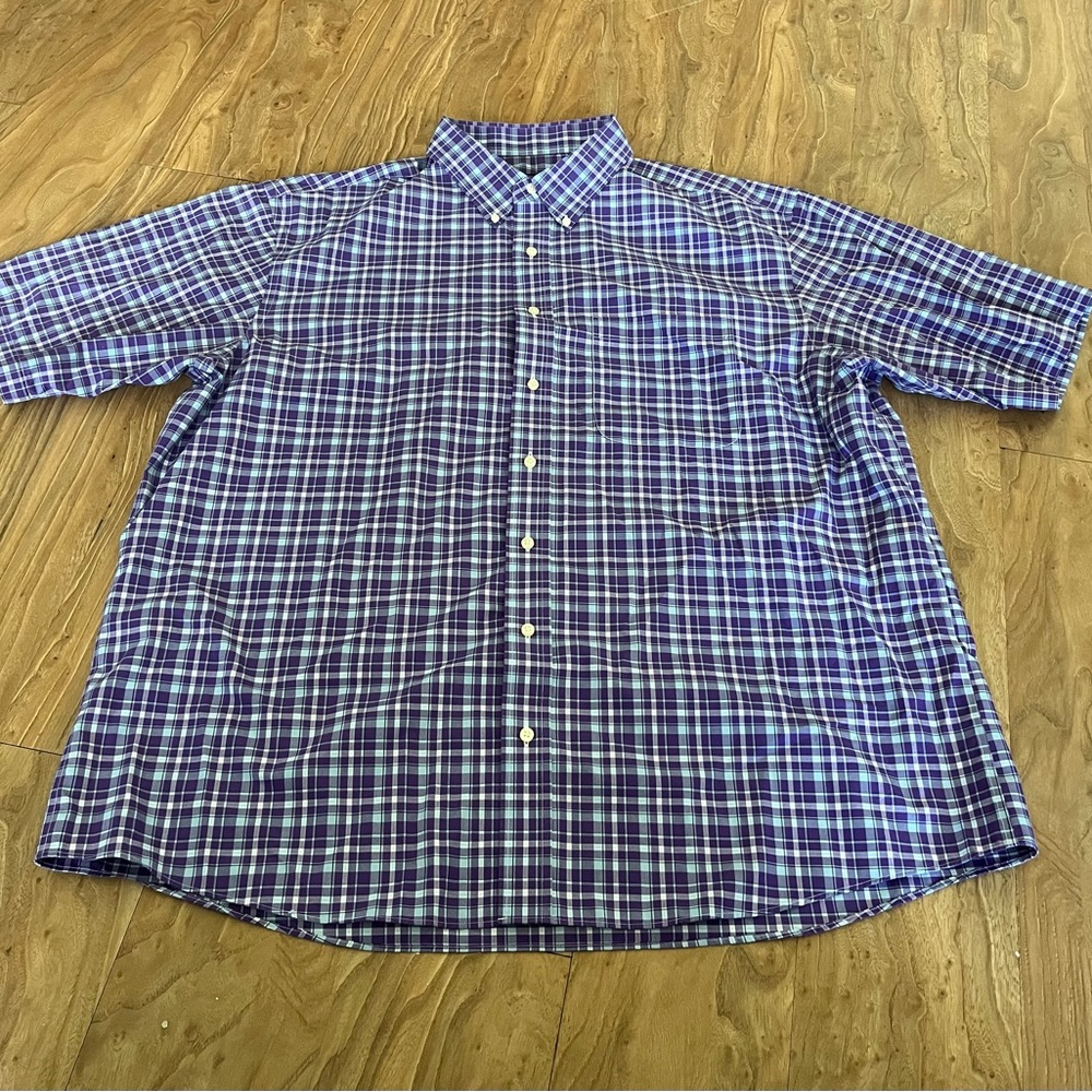 Jos. A. Bank Purple and White Checkered Shirt